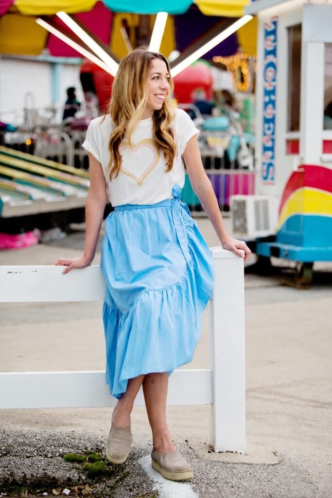 Ruffled Wrap Skirt With Graphic Tee