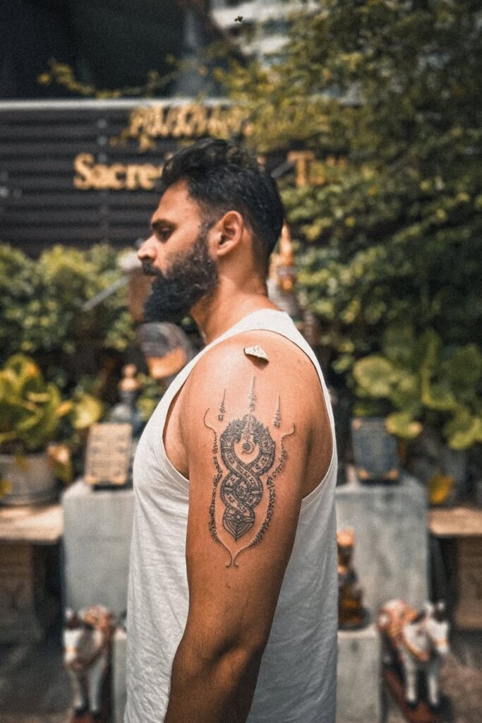 Sak Yant symbol tattoo on a man