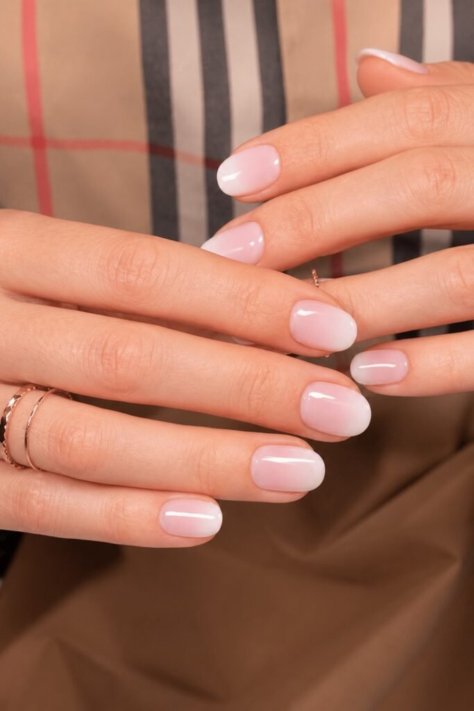 Short Baby Boomer Nails