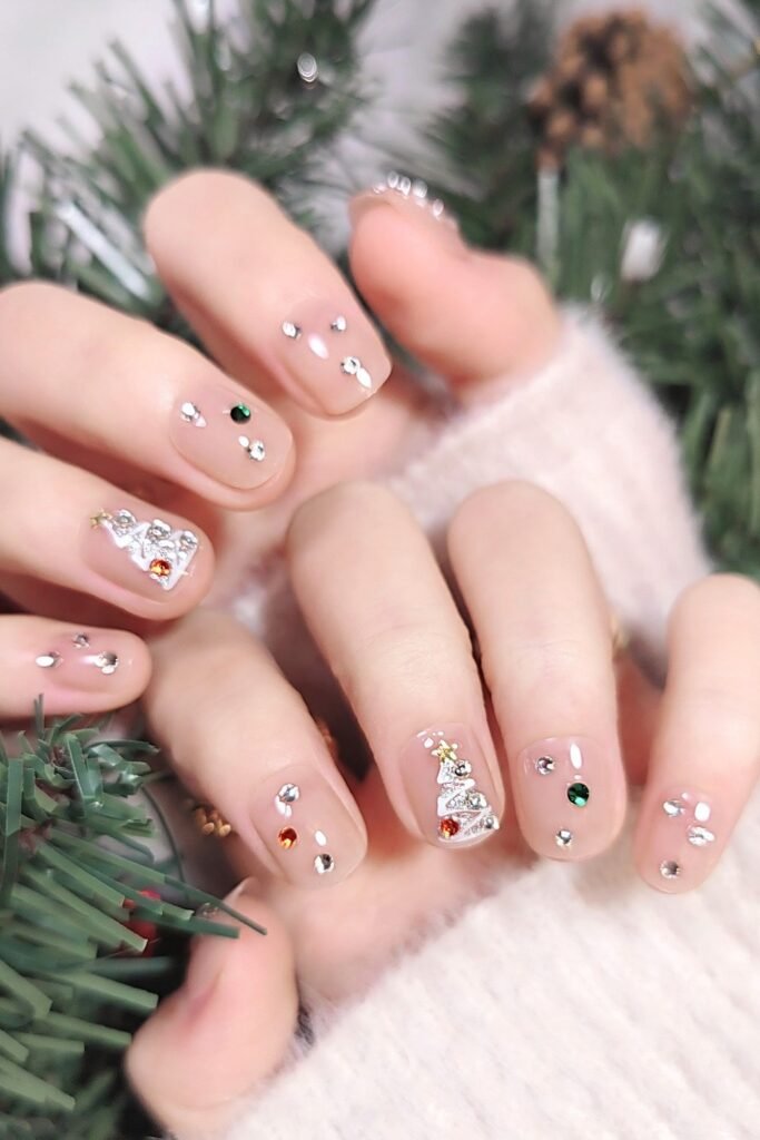 3D Rhinestone Christmas Squoval