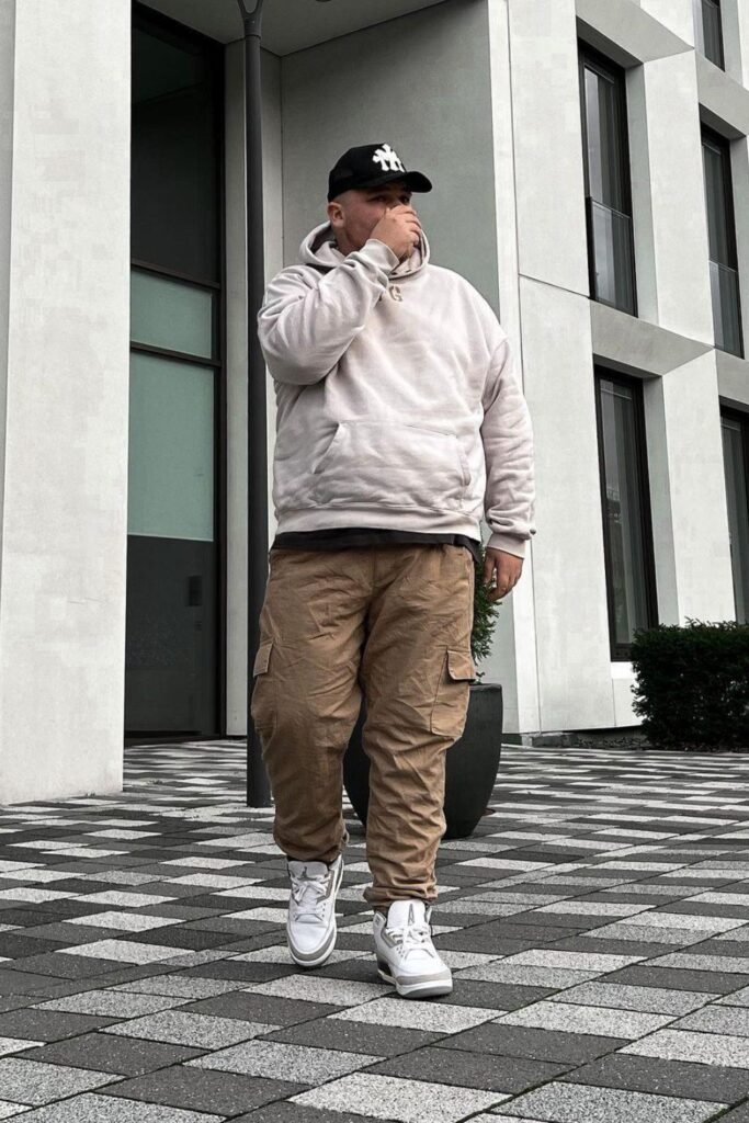 Air Jordan 3, Wide-Leg Cargo Pants, Oversized Sweater or Hoodie