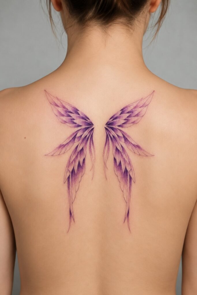 Angel Wings Spanning the Upper Back