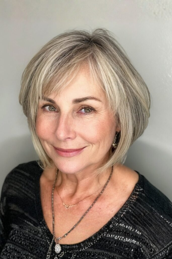 Angled Bob with Side-Swept Bangs