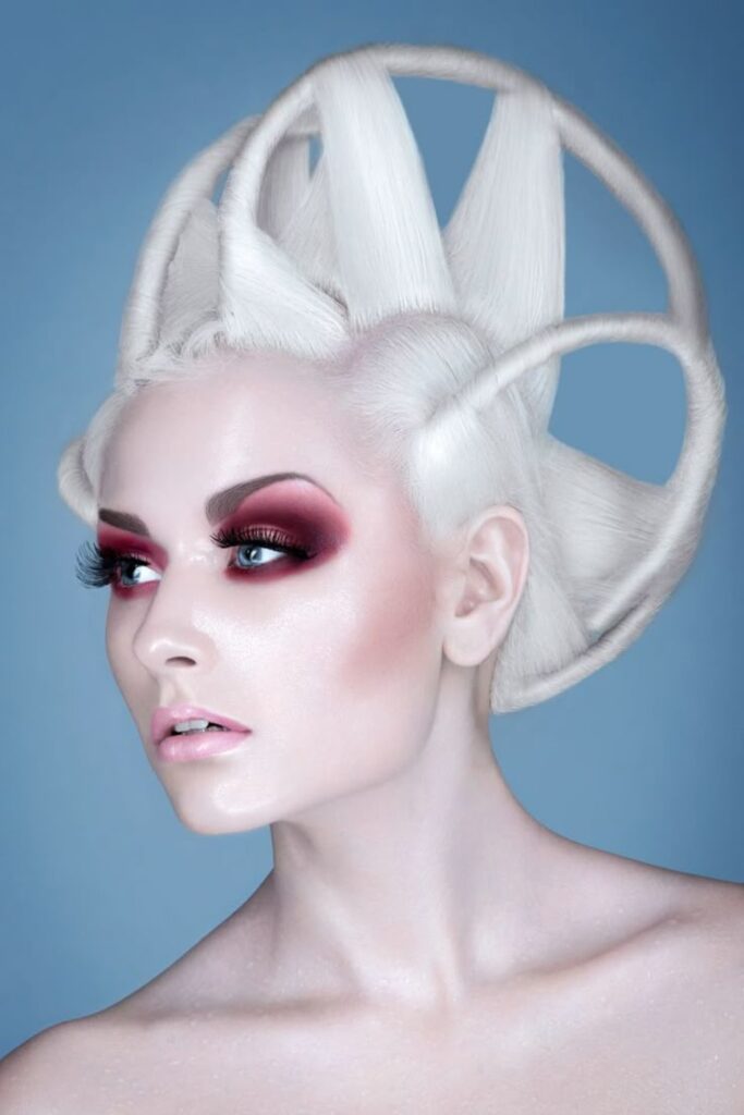 Avant-garde sculpted updo