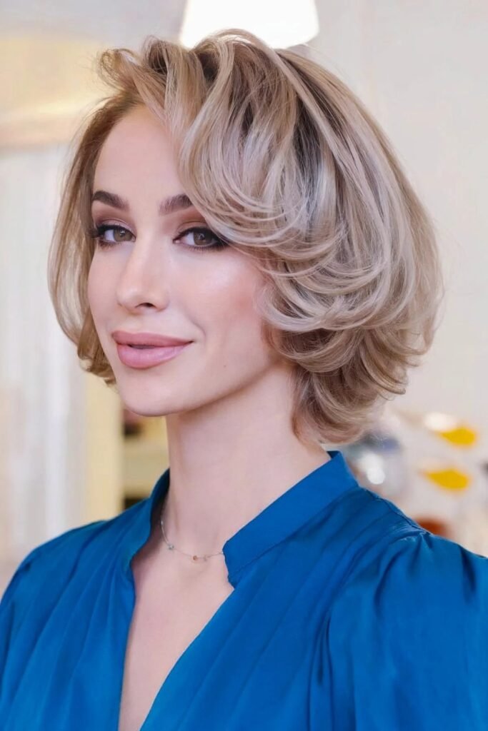 Butterfly Bob with Side Part
