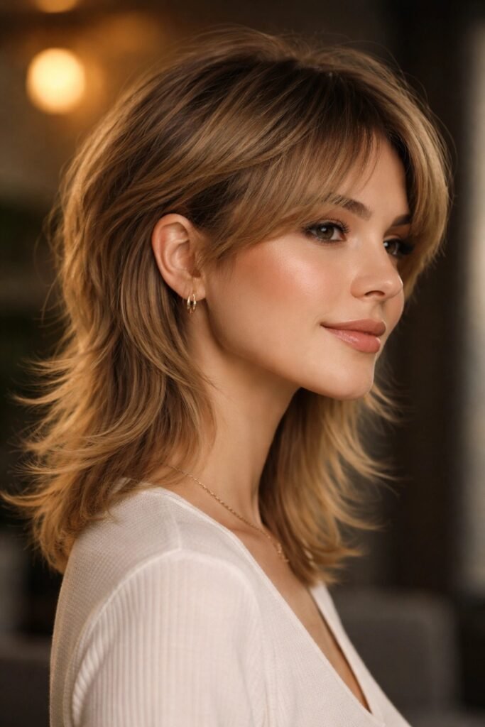 Butterfly Mullet with Side Part