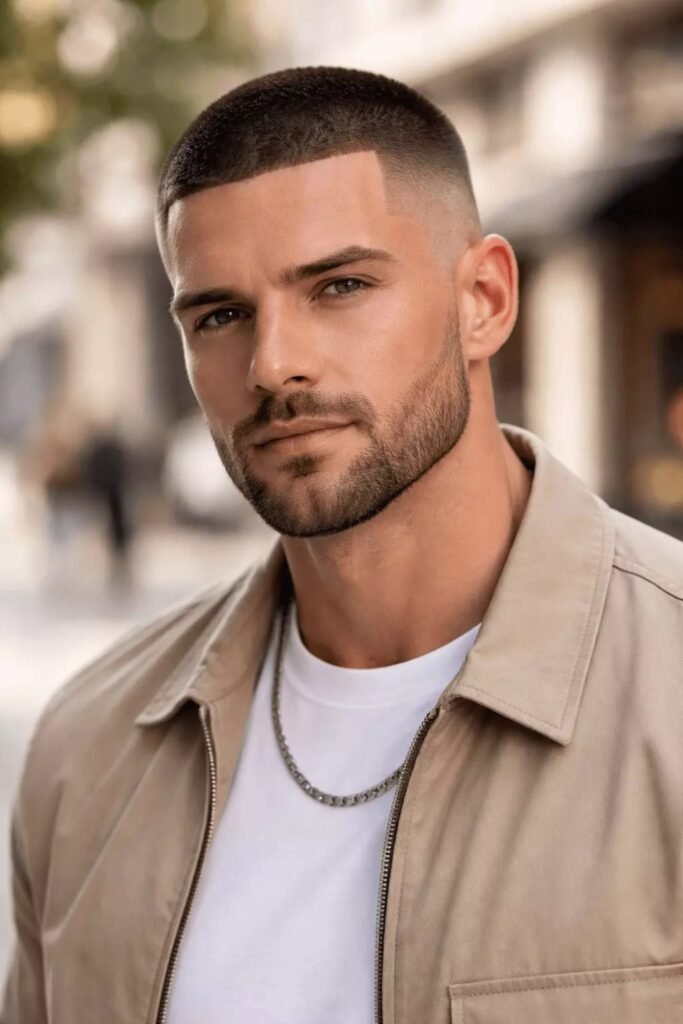 Buzz Cut with Defined Beard