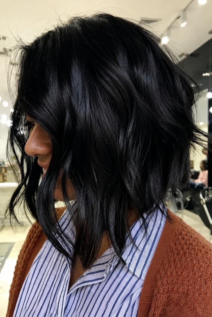 Choppy Chin Bob with Textured Face Frames