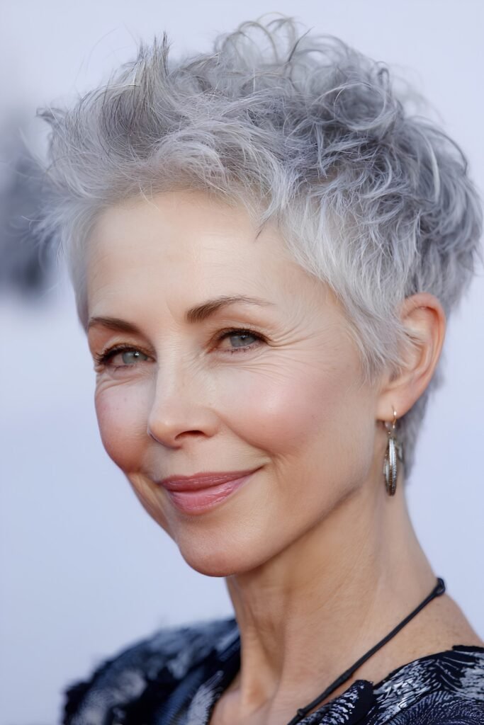 Choppy Grey Pixie With Soft Structure