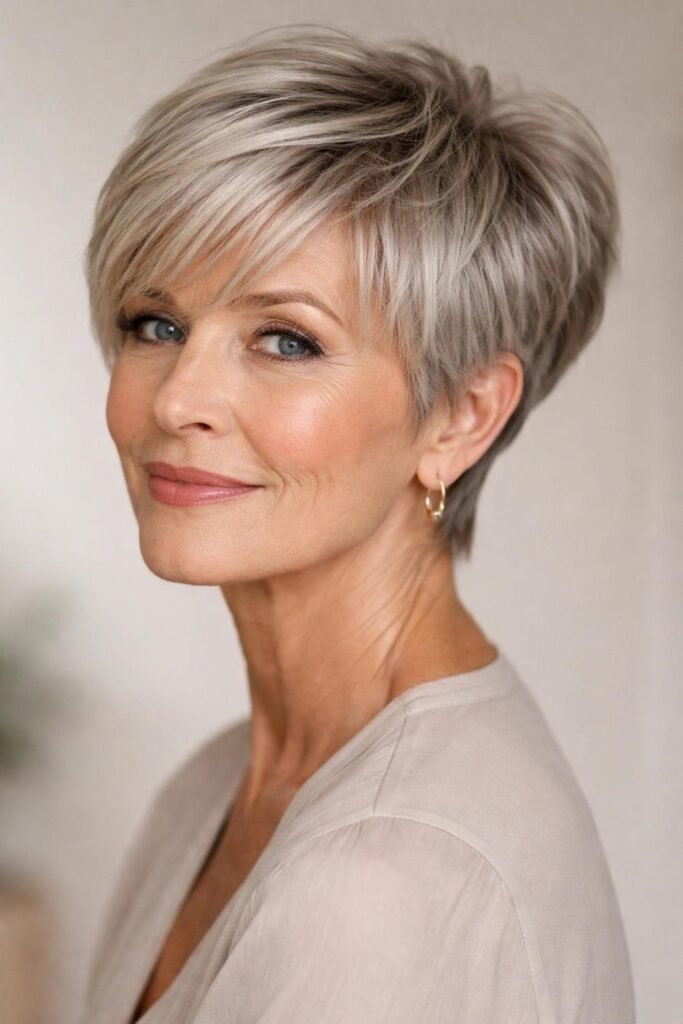 Choppy Pixie With Long Bangs