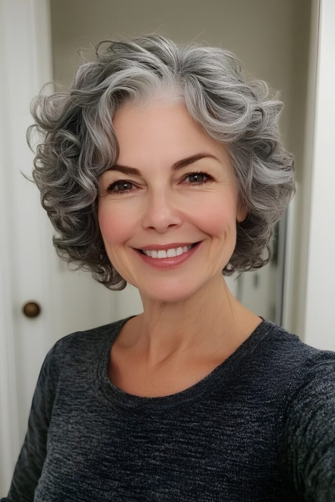 Curly Pixie With Softening Bangs