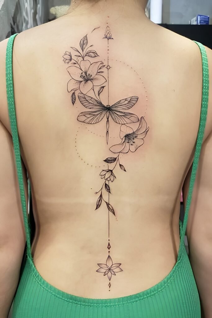 Dragonfly Spine Tattoo