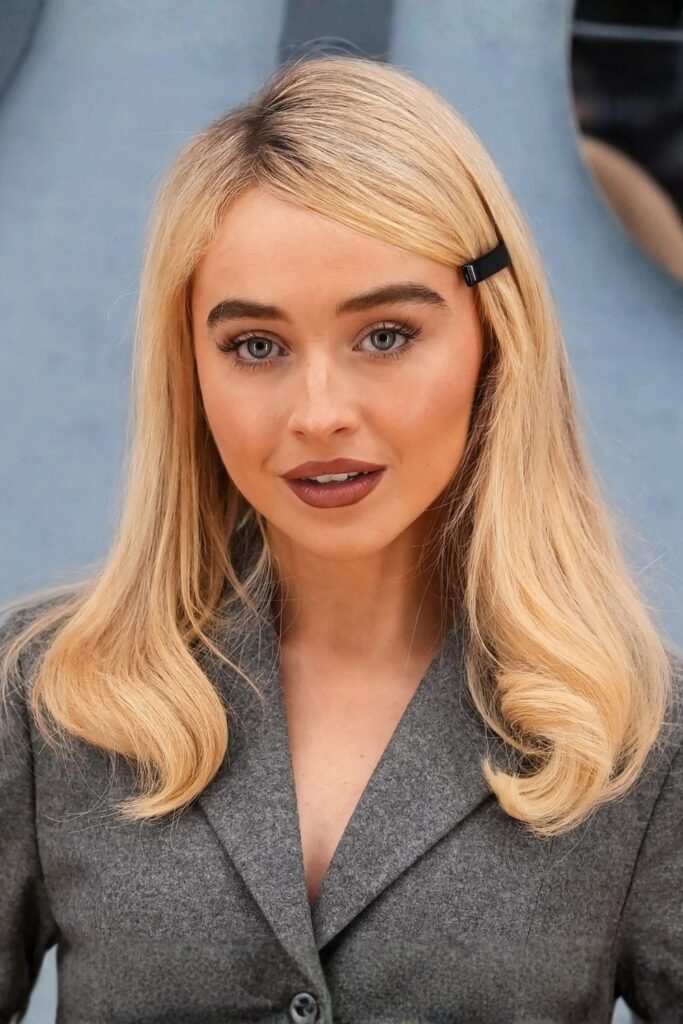 Sabrina Carpenter-inspired hairstyle: Down Look With a Clip