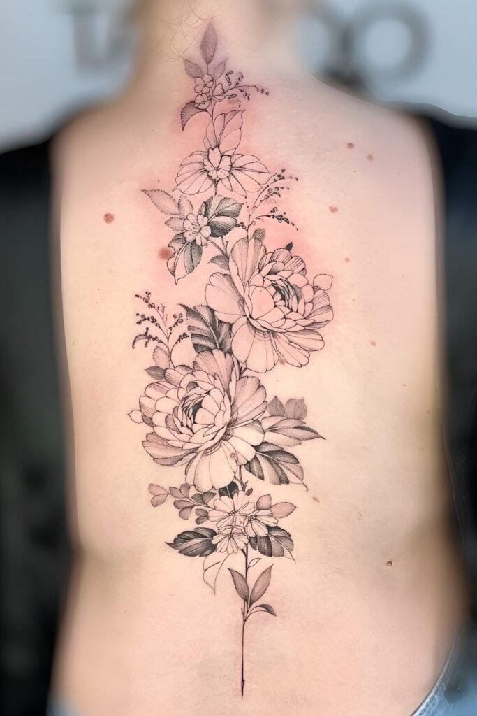 Floral Garden Down the Spine