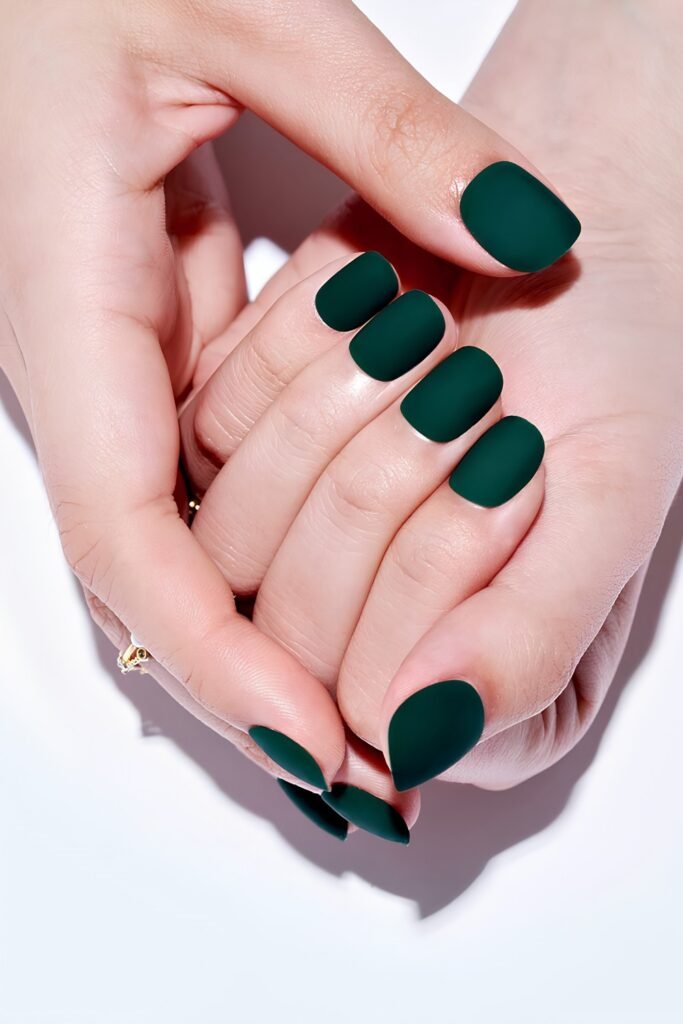 Forest Green Satin Squoval