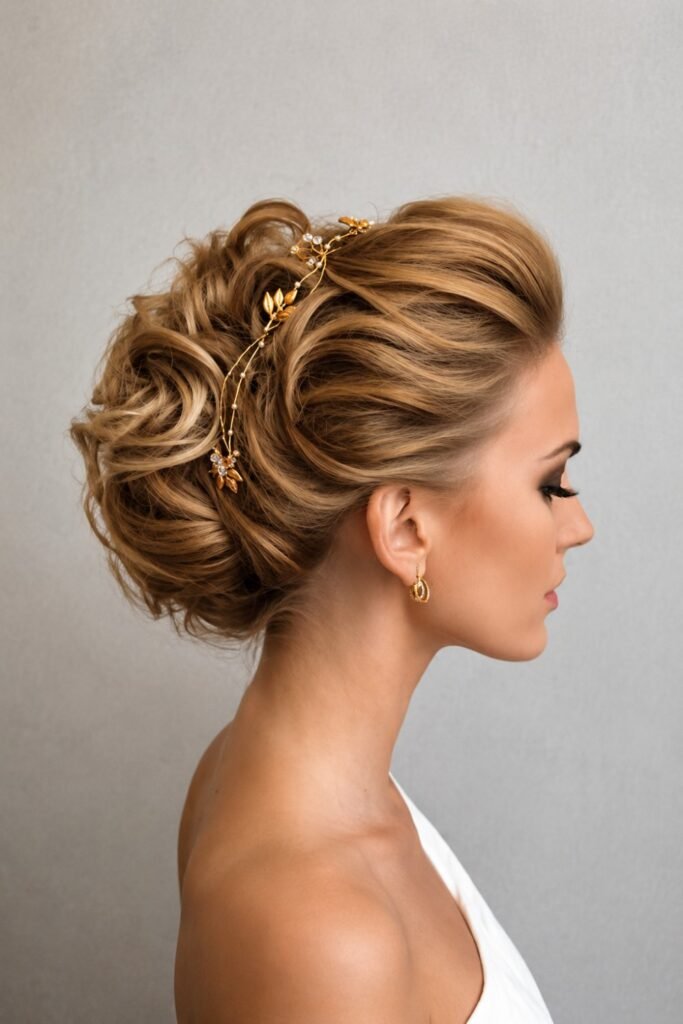 Gold Leaf Crown Updo