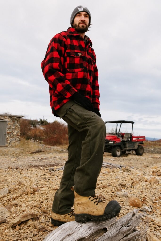 Gorpcore with Flannel Flannel Shirt, Technical Base Layer, Cargo, Merrell Boots