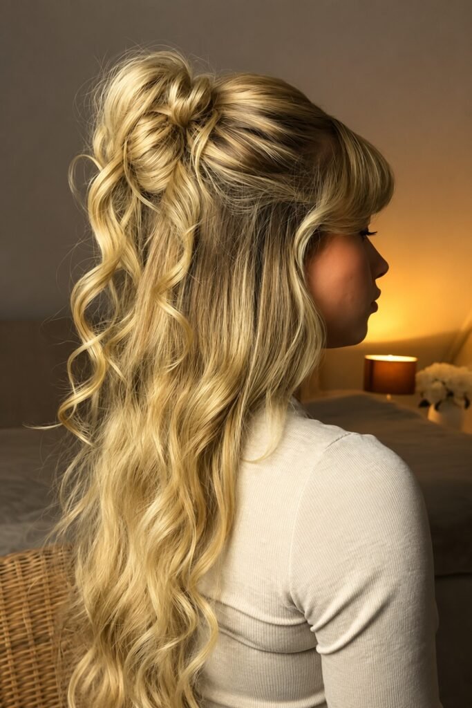 Sabrina Carpenter-inspired hairstyle: Half-Up Twisted Style