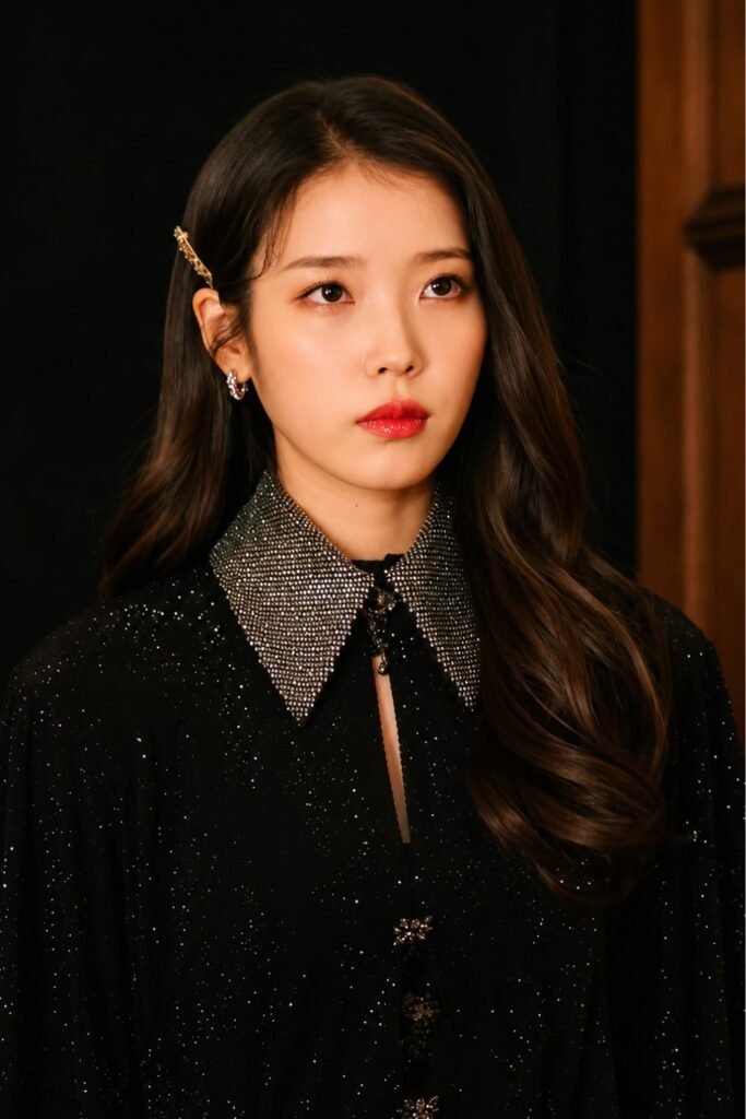 IU Romantic Old Hollywood Waves with Pearl Pin (1)