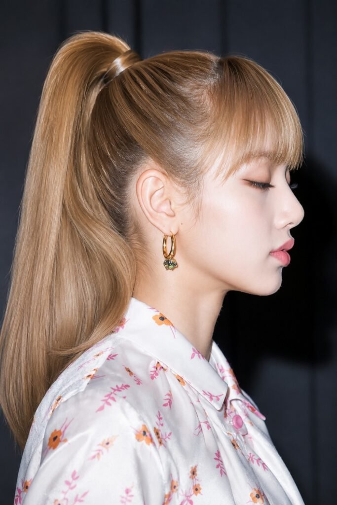 Lisa High Sleek Ponytail with Gold Cuff