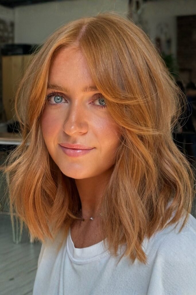 Lob with Ghost Layers and Wispy Fringe