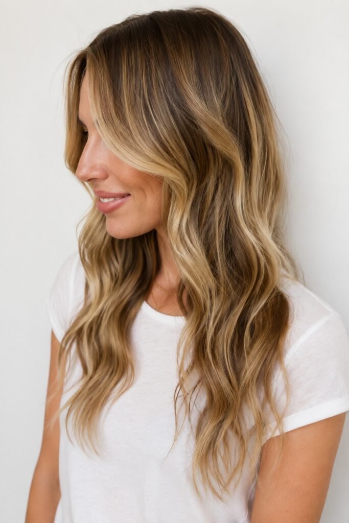 Long Ghost Layers on Wavy Hair