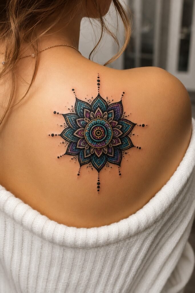 Mandala Centred Between the Shoulder Blades