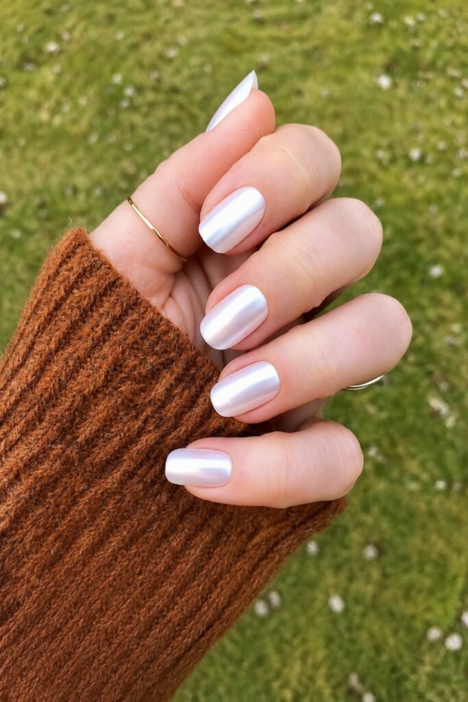Pearl Chrome White Squoval