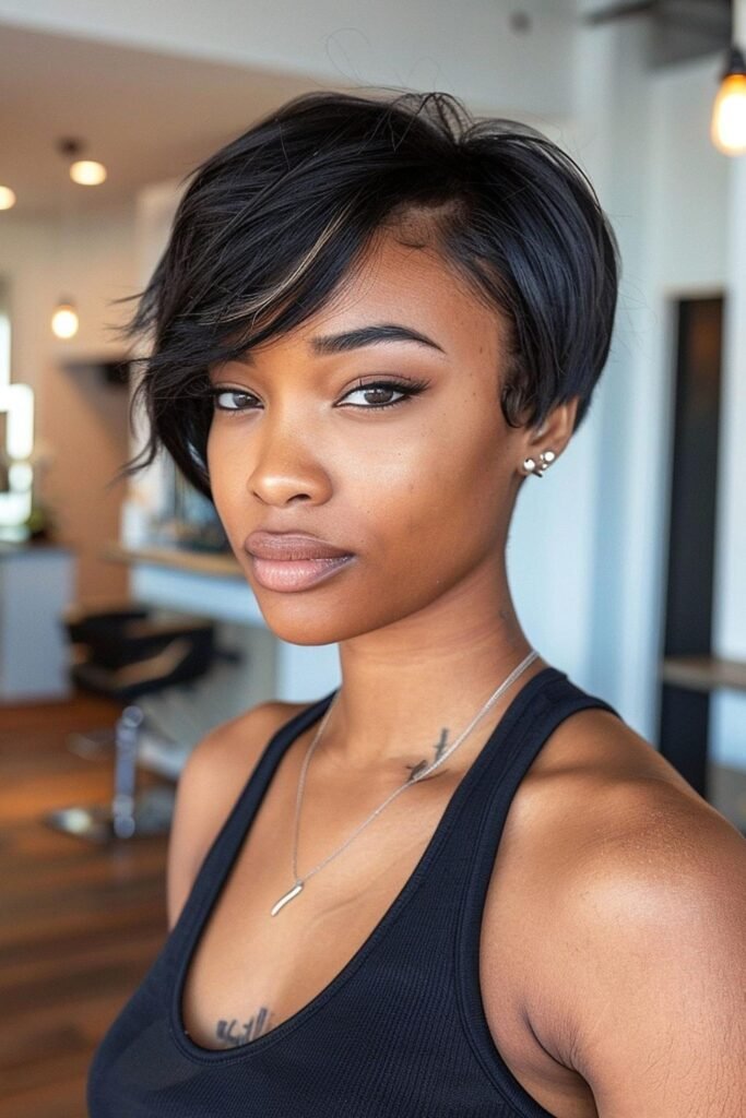 Pixie with Side-Swept Face Frames