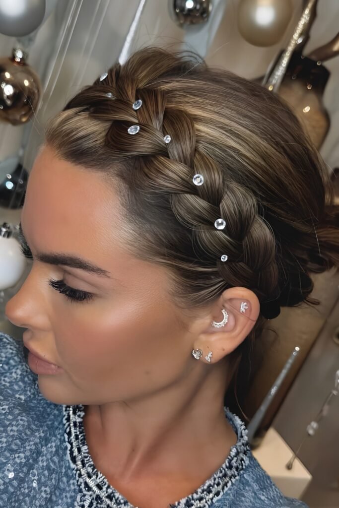 Rhinestone Crown Braid