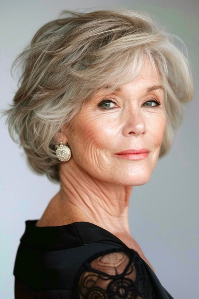 Short Layered Bob Blowout