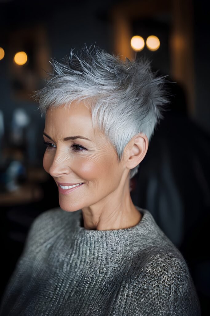 Silver Spiky Pixie