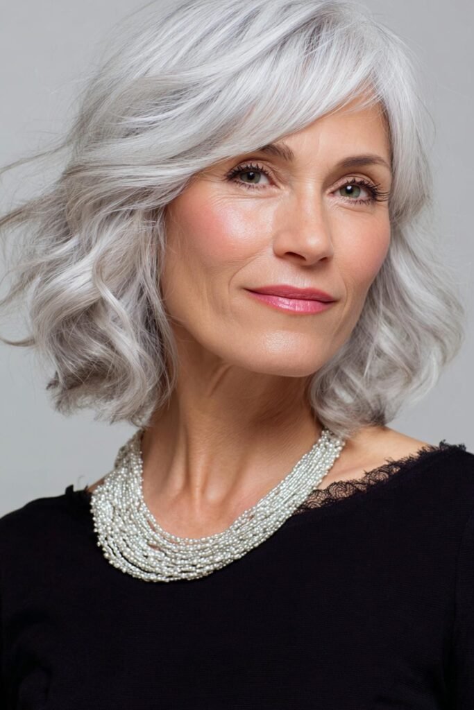 Silver and White Blowout with Pearl Gloss