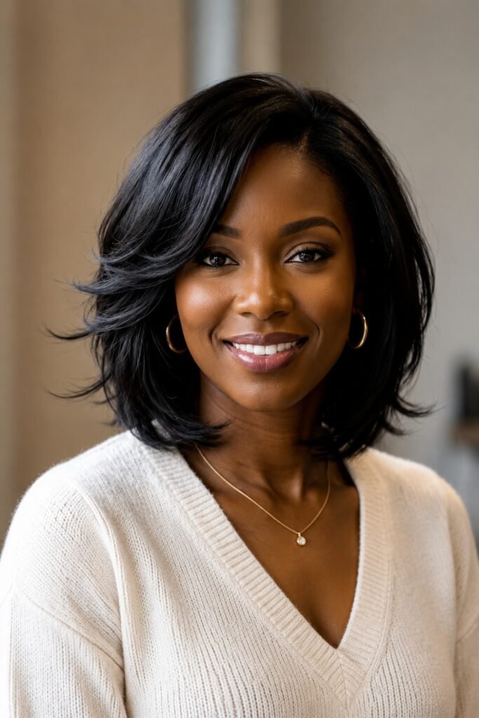 Soft Layered Bob with Inward Face Frames