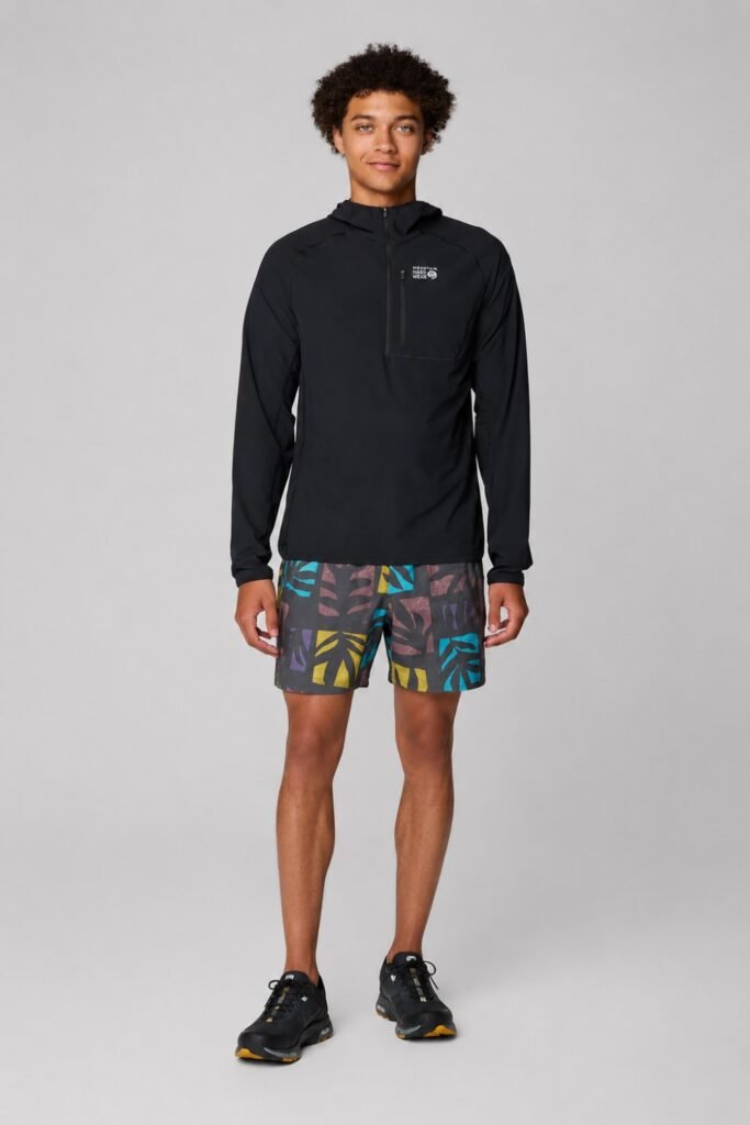 Sun-Hooded Technical Shirt, Hiking Shorts, Low-Trail Runners, Daypack