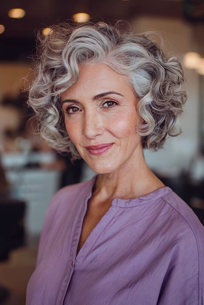 Tapered Layered Curly Bob