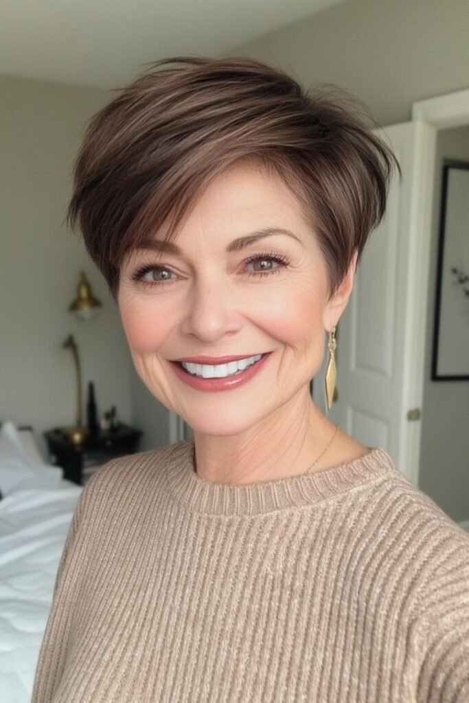 Tapered Pixie with Longer Top