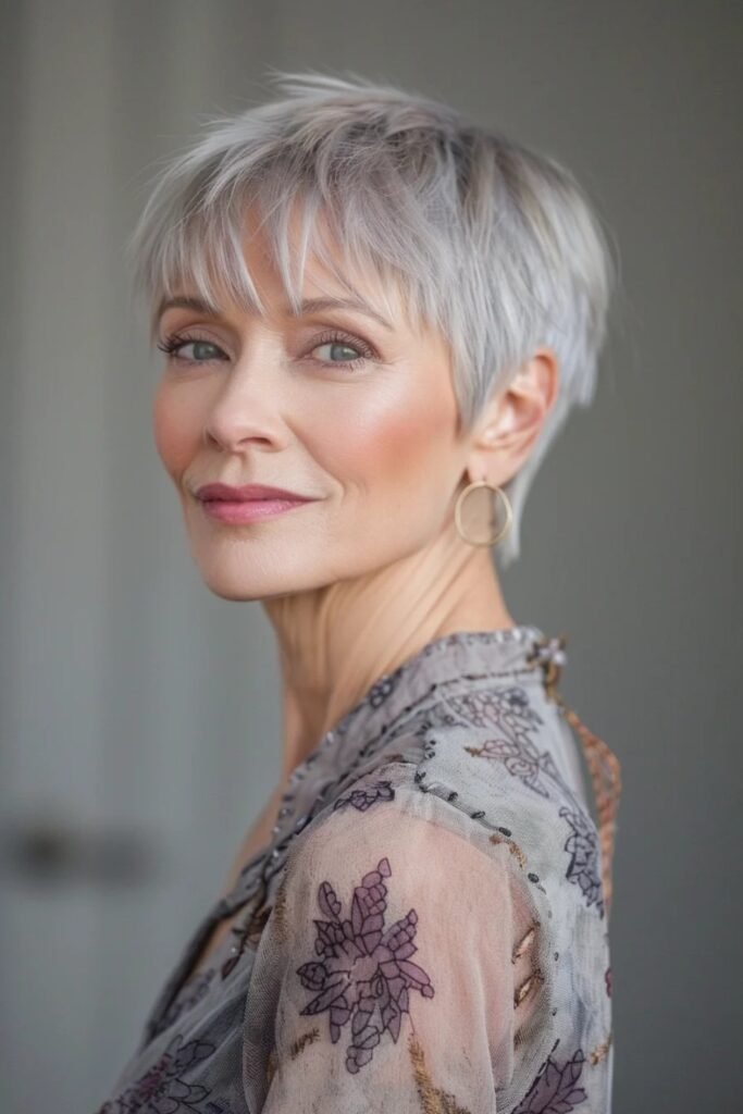 Textured Crop With Baby Bangs