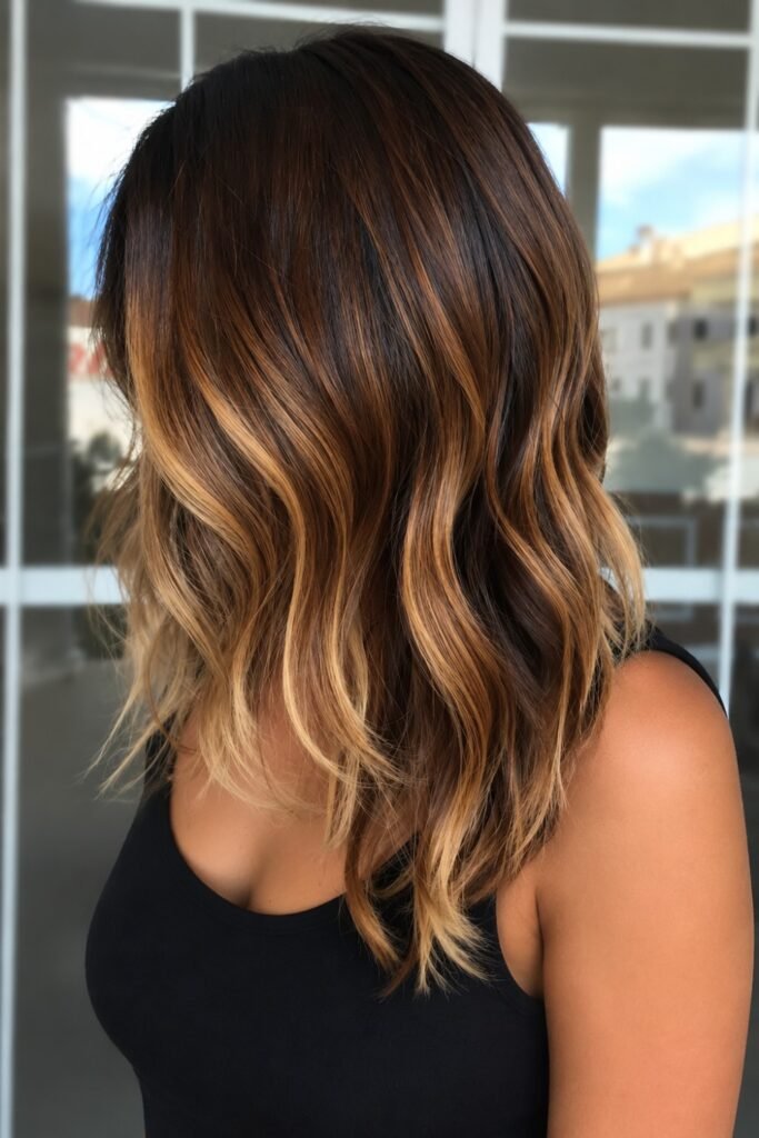 Tiger Eye Caramel on Brunette Lob — Everyday Wearable