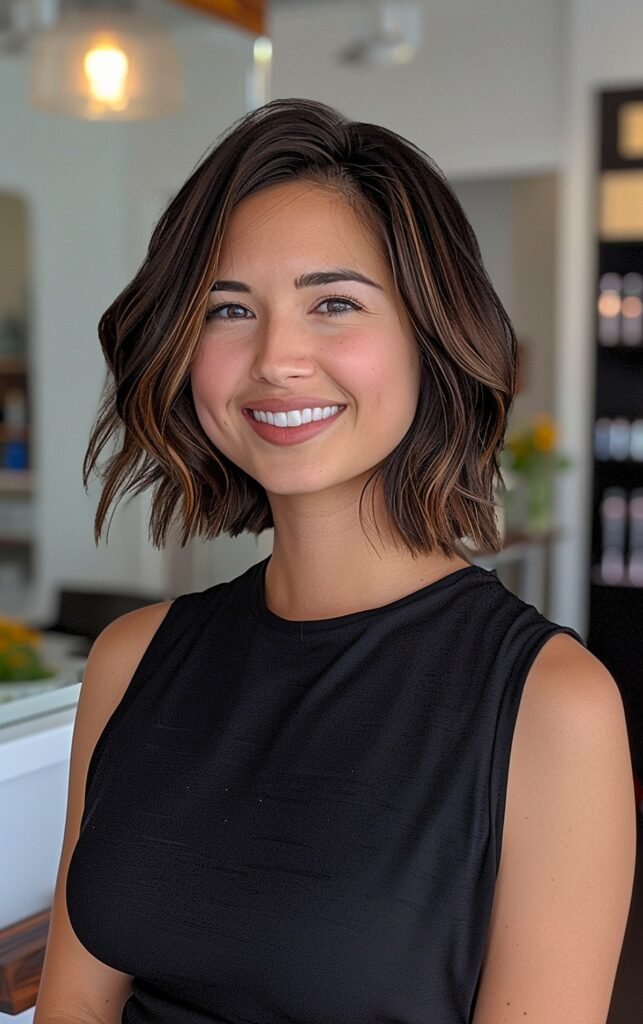 short-dark-brown-hair-balayage