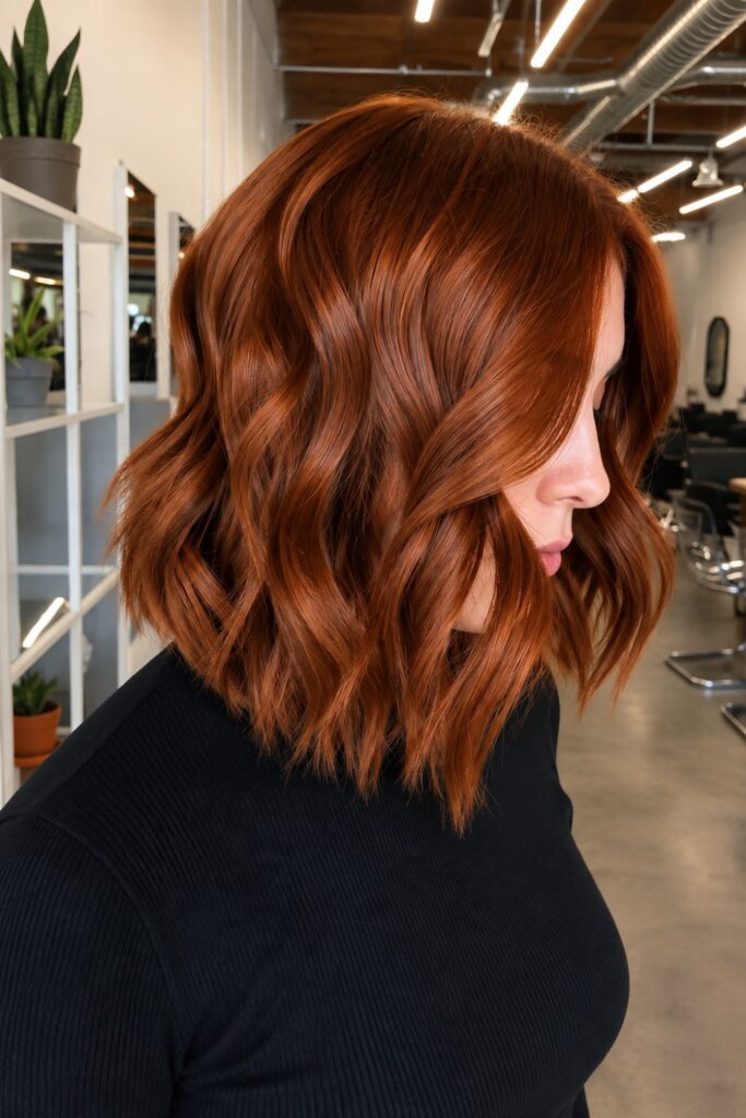 Short auburn waves