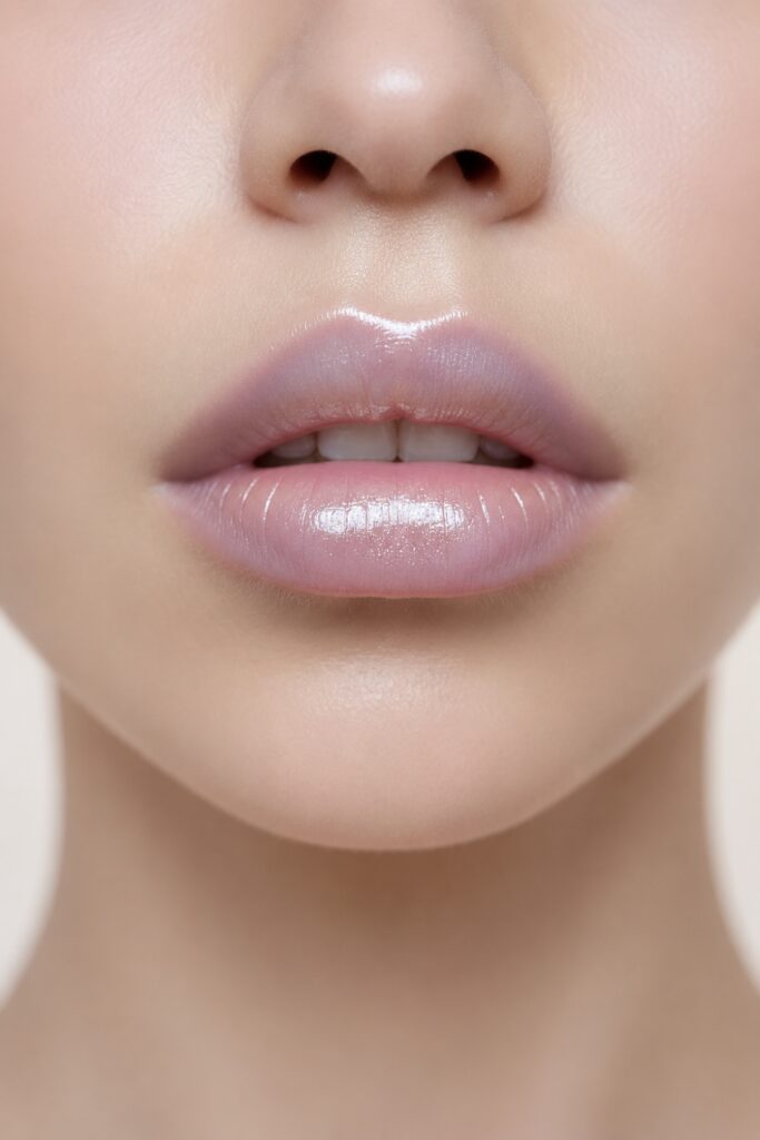 Blurred glossy lip