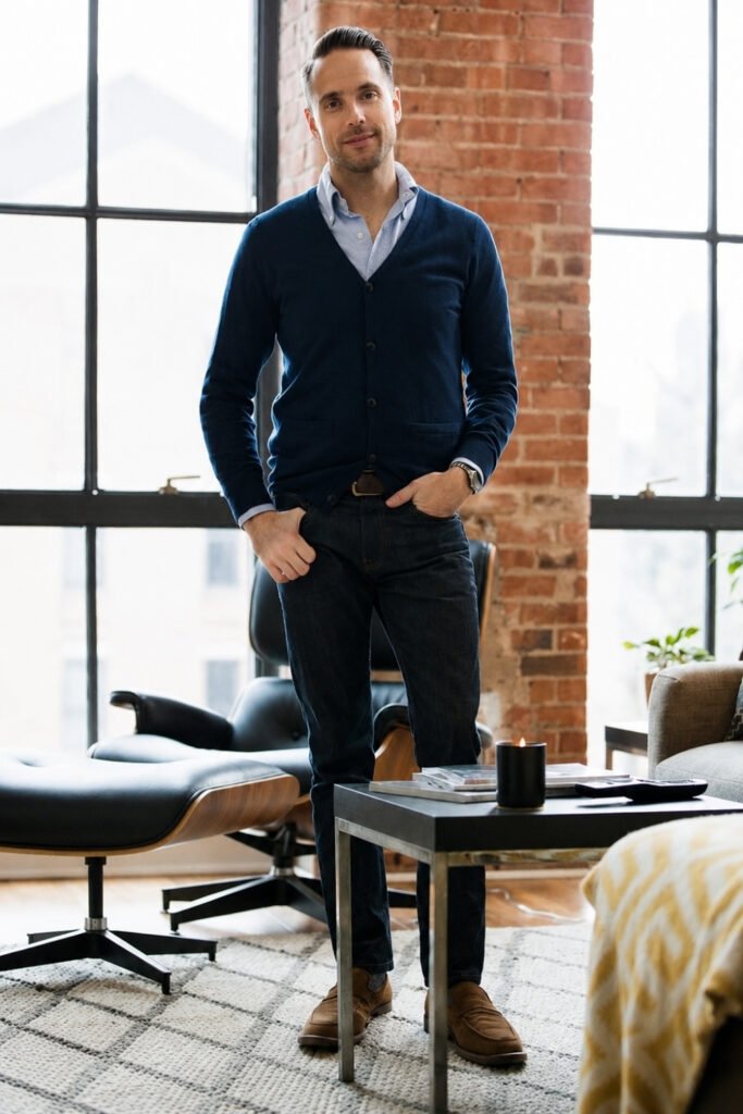 Cardigan Over a Shirt