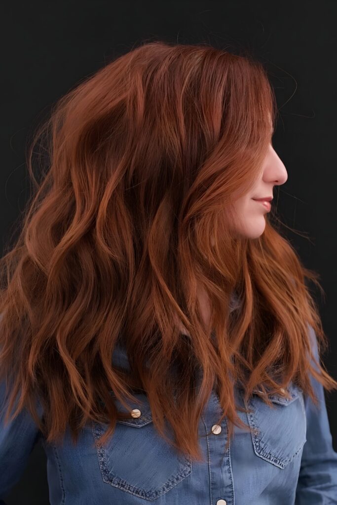 Diffused natural auburn waves
