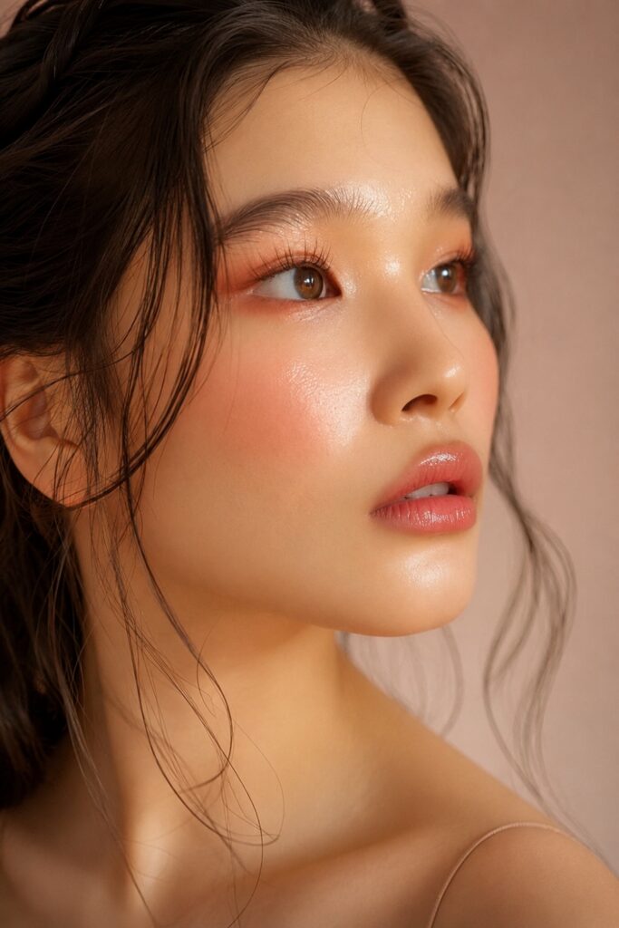 Glass skin makeup