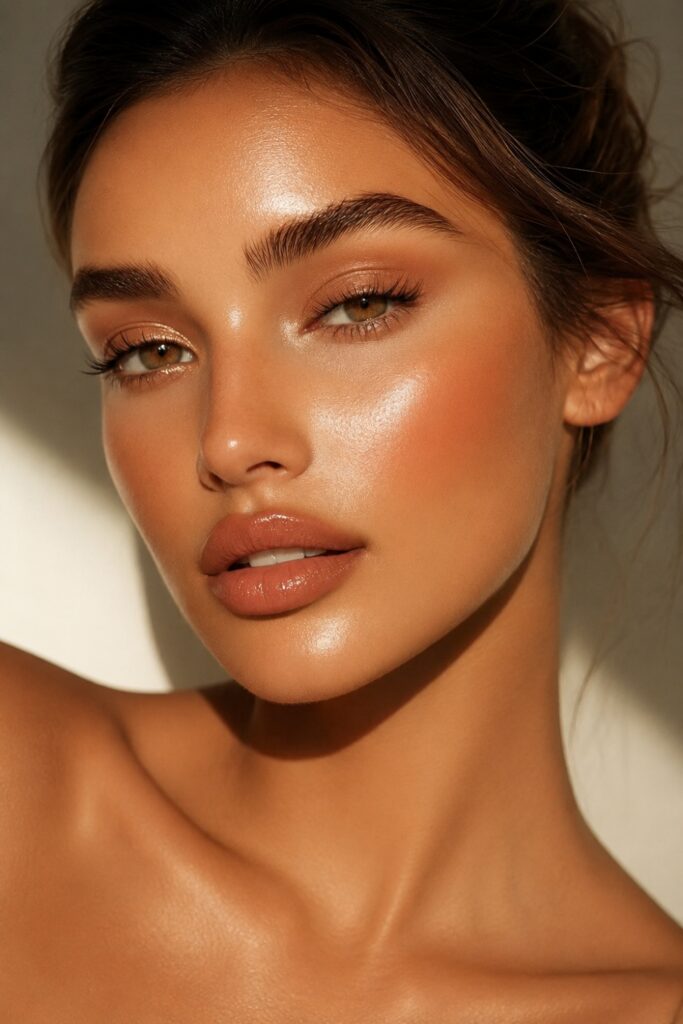 Glazed skin makeup
