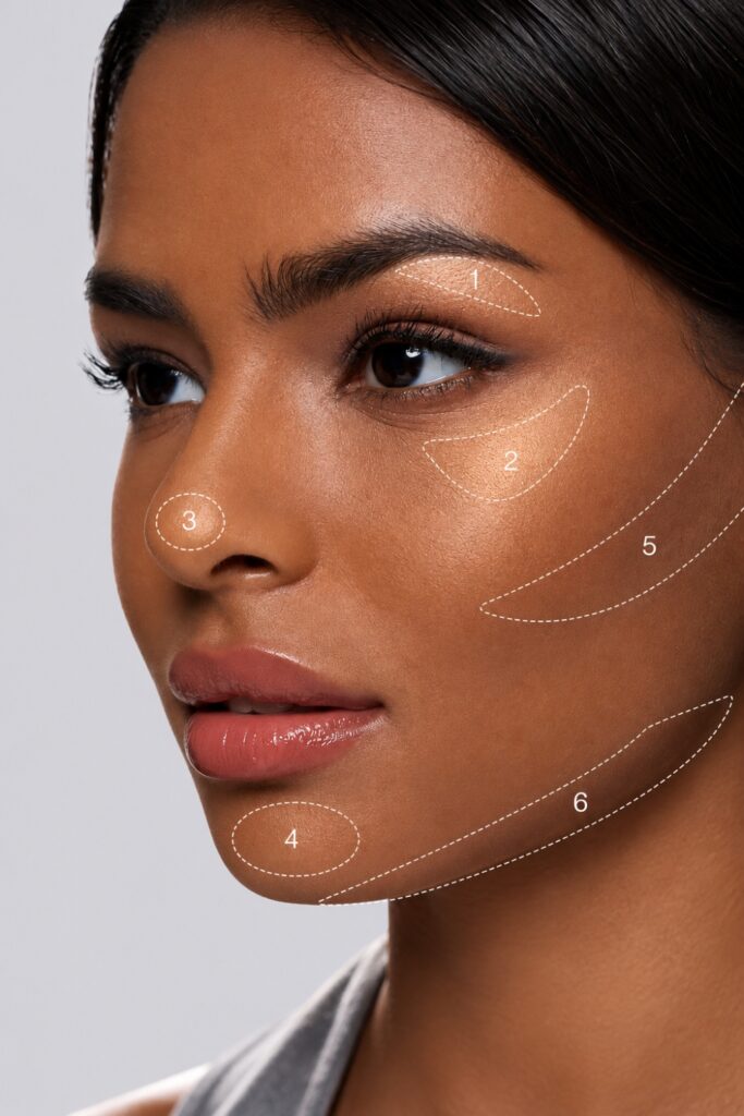 Glossy skin on oily skin