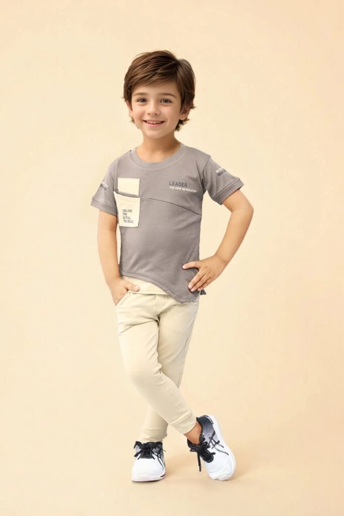 Graphic Tee With Plain Bottoms