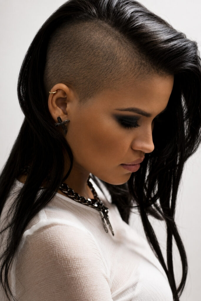 Half-shaved hairstyle