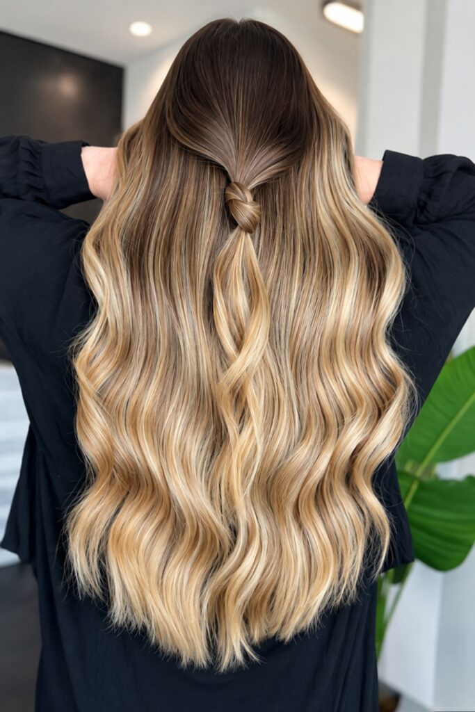 Lived-in colour on long hair